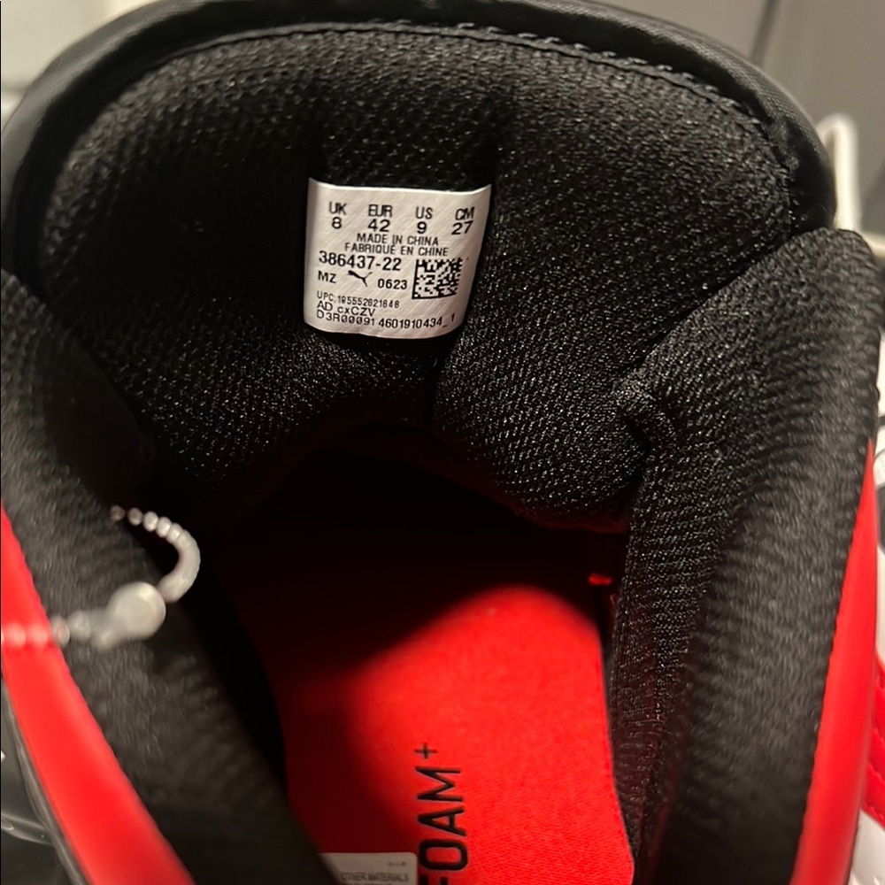 Puma Red and Black High-Top Sneakers with Padded Collar - Picture 5 of 6
